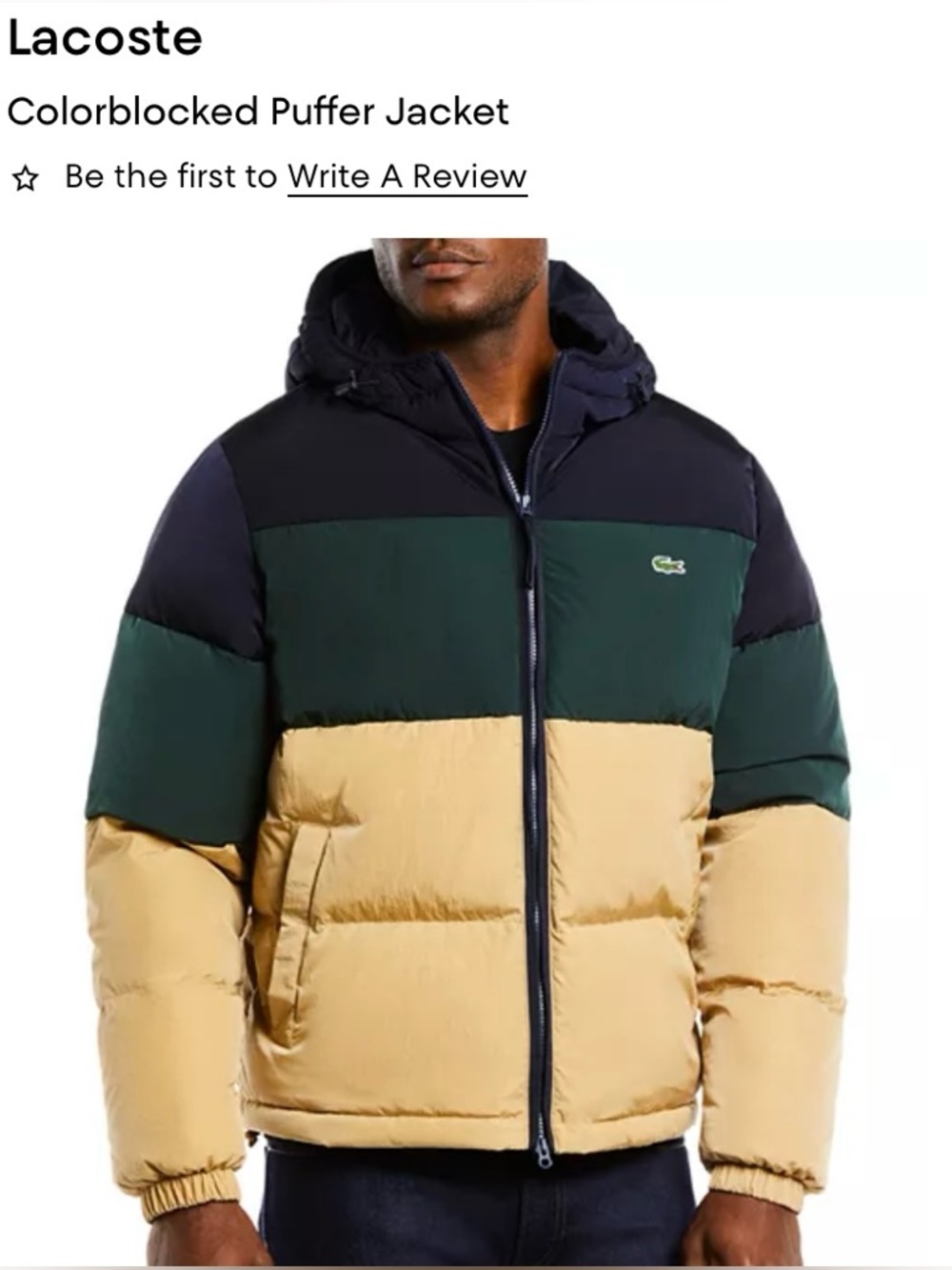 Preloved Men’s Lacoste Colorblocked Puffer Jacket Sz Medium